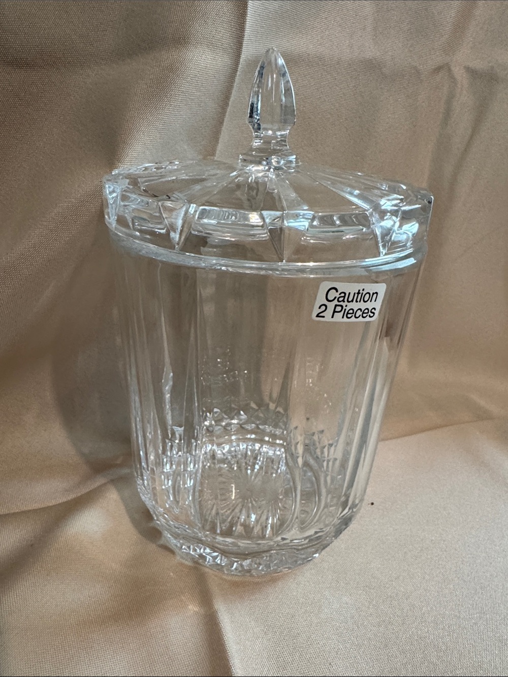 Vintage St George Crystal Odyssey Biscuit Barrel Jar with Lid 24% Lead Crystal